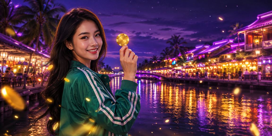 Ánh đèn neon rực rỡ tại Phú Quốc về đêm, nơi du khách thường thưởng thức giải trí VIP và săn bonus